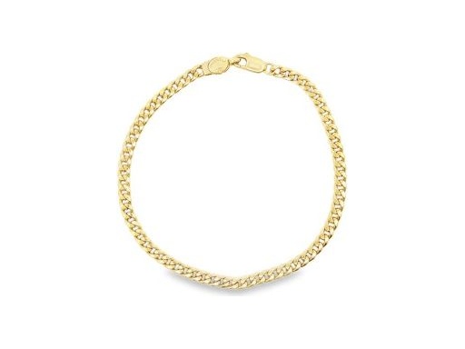 18K Yellow Gold Curb Chain Bracelet with Lobster Clasp